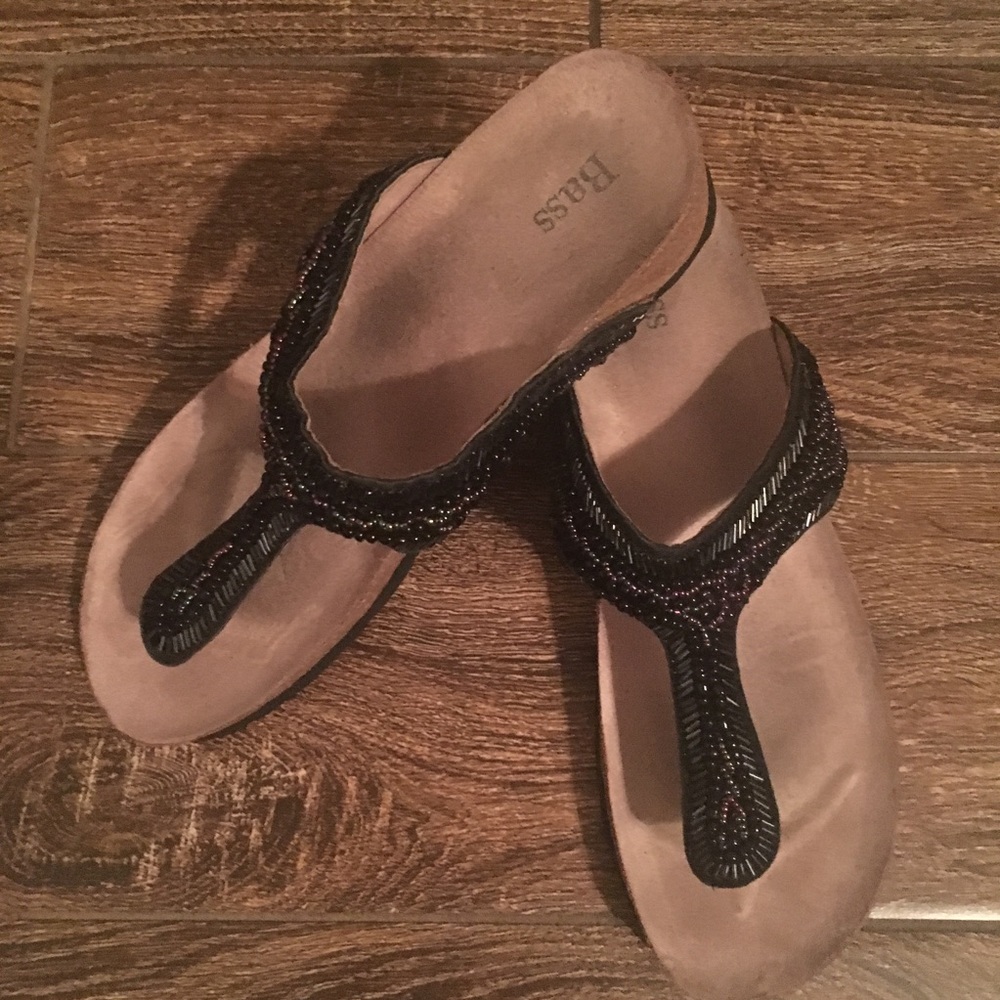 Bass leather slip-on sandals